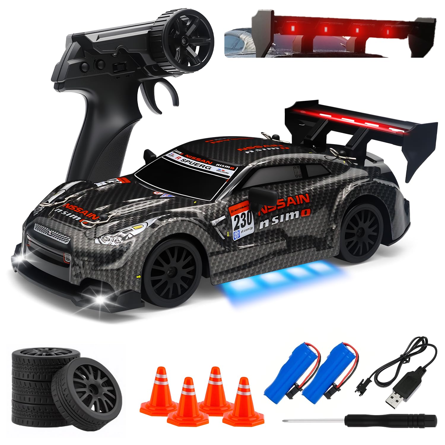 RC Drift Car 1 24 Scale Remote Control Vehicle for Kids 2 4GHz 20KM H 4WD High Speed