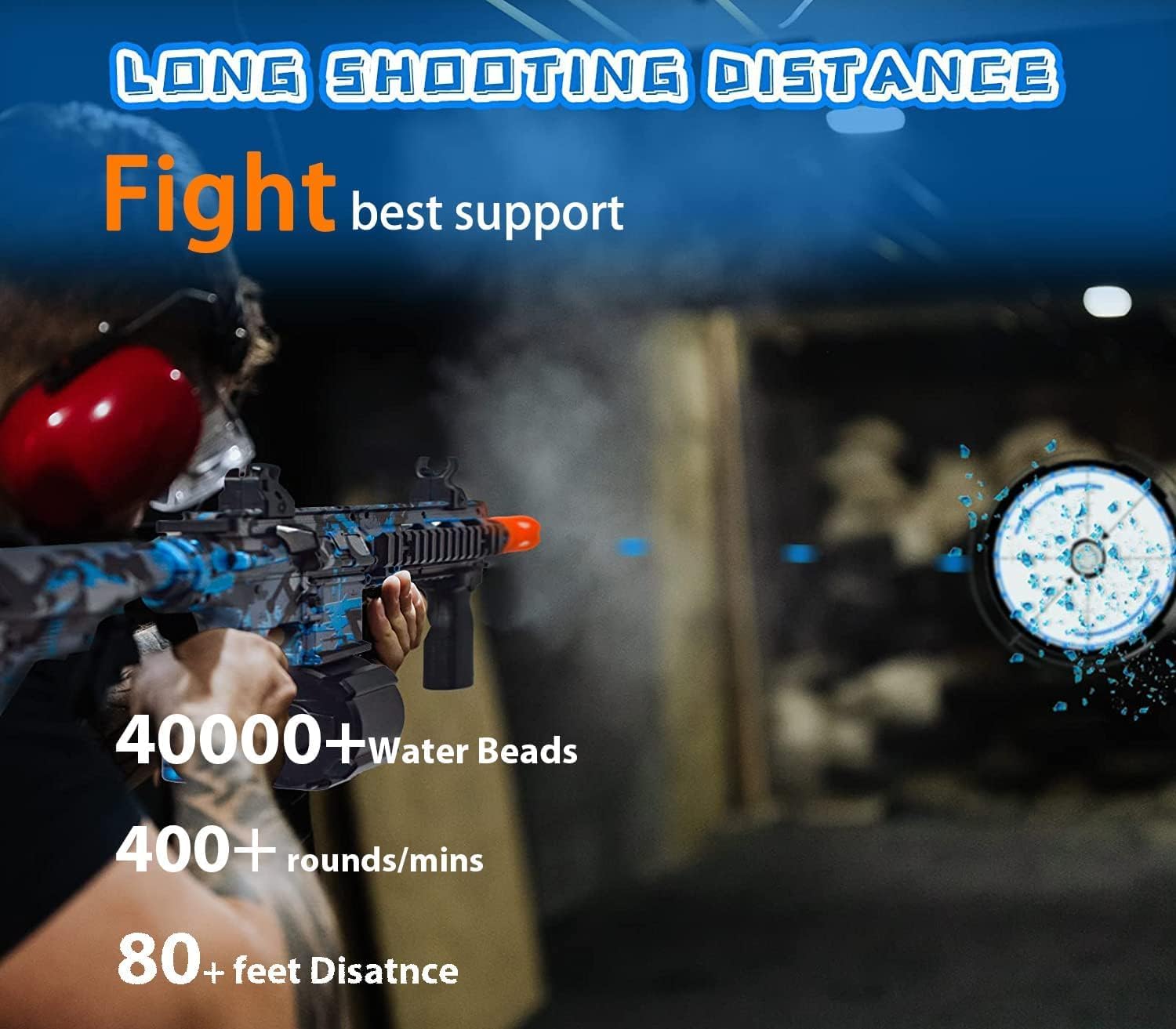 Electric Gel Ball Blaster, High Speed Automatic Splatter Ball Blaster with 40000+ and Goggles - Image 2