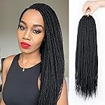 NAYOO Senegalese Twist Crochet Hair For Black Women - 8 Packs 35 Strands/Pack Small Twist Crochet Braids Hair Hot Water Setting, Crochet Braiding Hair Straight Ends(18 Inch, 1B)