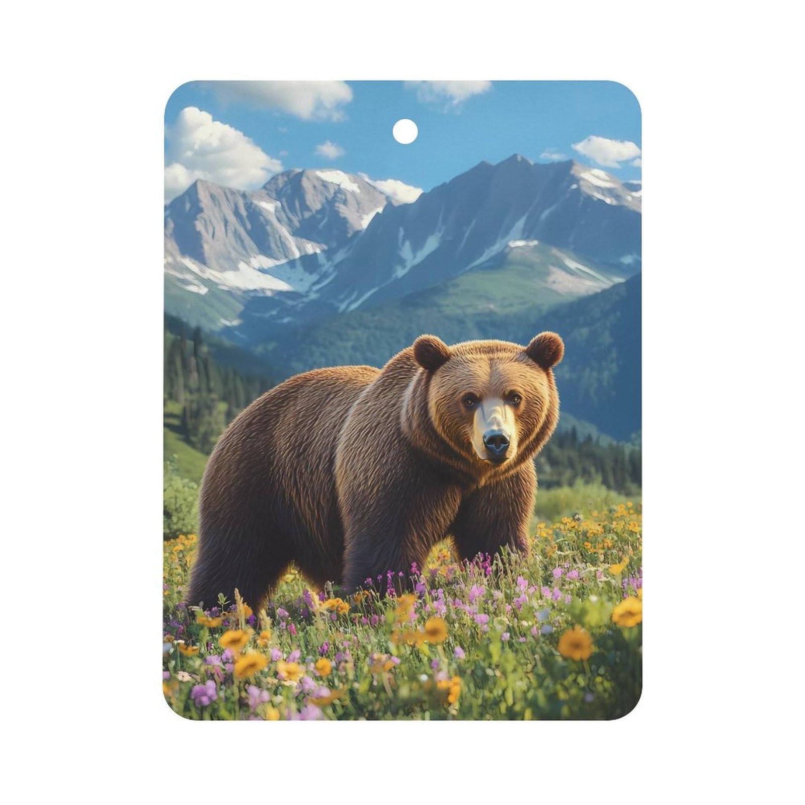 Wild-flower Bear Car Air Freshener Hanging Aromatherapy Tablets for Car Accessories Square