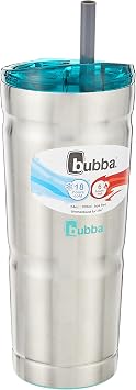 710ml, Stainless Steel w/Island Teal Lid - Bubba Straw Envy S Vacuum-Insulated Stainless Steel Tumbler, 25.8 fl oz 710 ml, Island Teal Lid