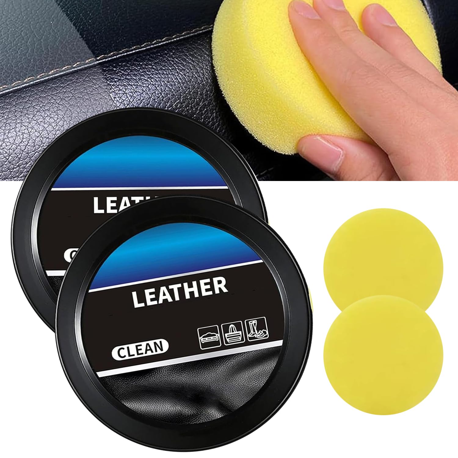 SIXCLACleaning and Care Cream & Cleaning Paste for Leather Care, Leather Care Cleaning Paste, Automotive Interior Leather Cleaning Cream, Car Leather Repair Cream, Automotive Interior Leather Cleaning Cream