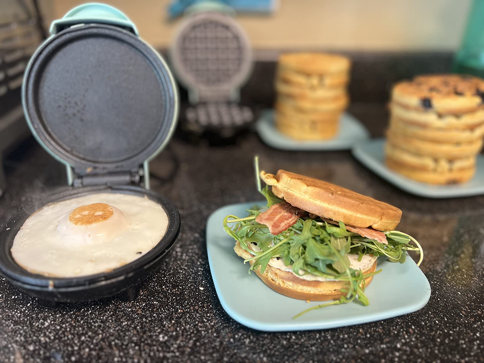 6/mo Finance DASH Mini Maker Waffle Maker + Griddle, 2Pack Griddle