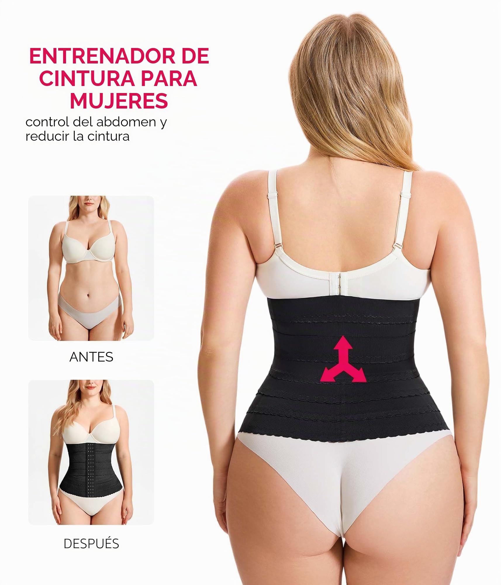 KUMAYES Fajas Reductoras Mujer Moldeadora Waist Trainer Corset Reductor Cinturón Abdomen Segmentada Faja Colombiana Corsé Bustier Shapewear Postparto