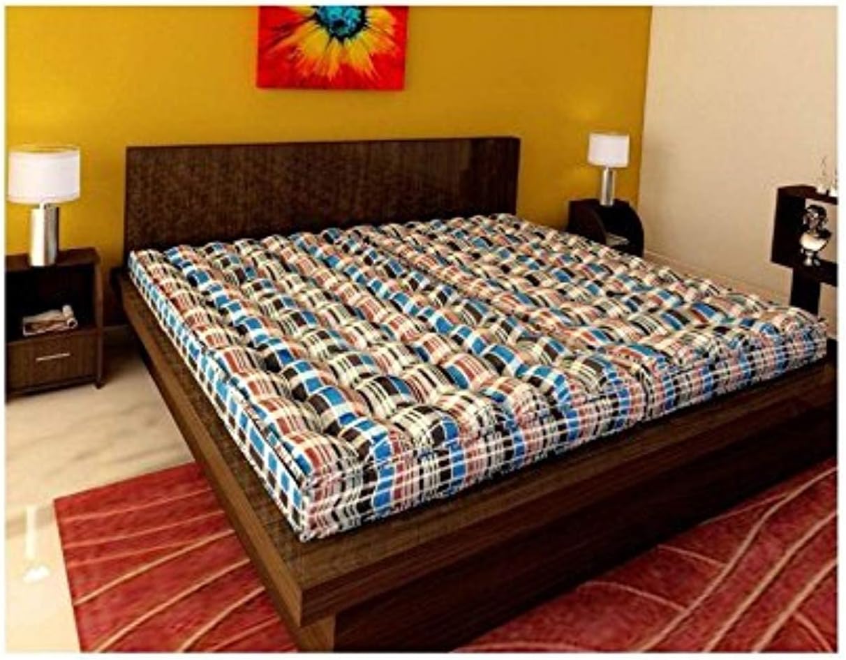 IRA Double Bed Soft Cotton Mattress Gadda (4 Inch) Blue 5X6 Amazon