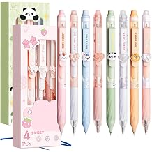 8PCS Cute Ani/mal Erasable Gel Pens Set,0.5mm Handwriting Pens with Erasers,Heart Shape Statio/nery,Blue&Black Friction Pen,Rub Out Pens,Cute Statio/nary,for Handwriting,MulticoloredBlue&Black