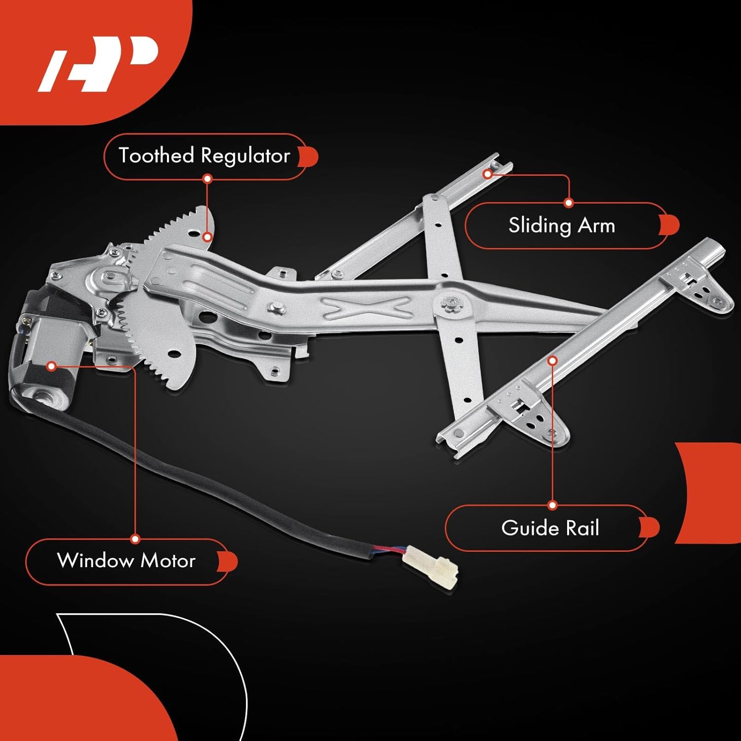 A-Premium Power Window Regulator with Motor Rear Passenger Side Compatible with Toyota Camry 1997-2001 Sedan Rear Right Passenger Side