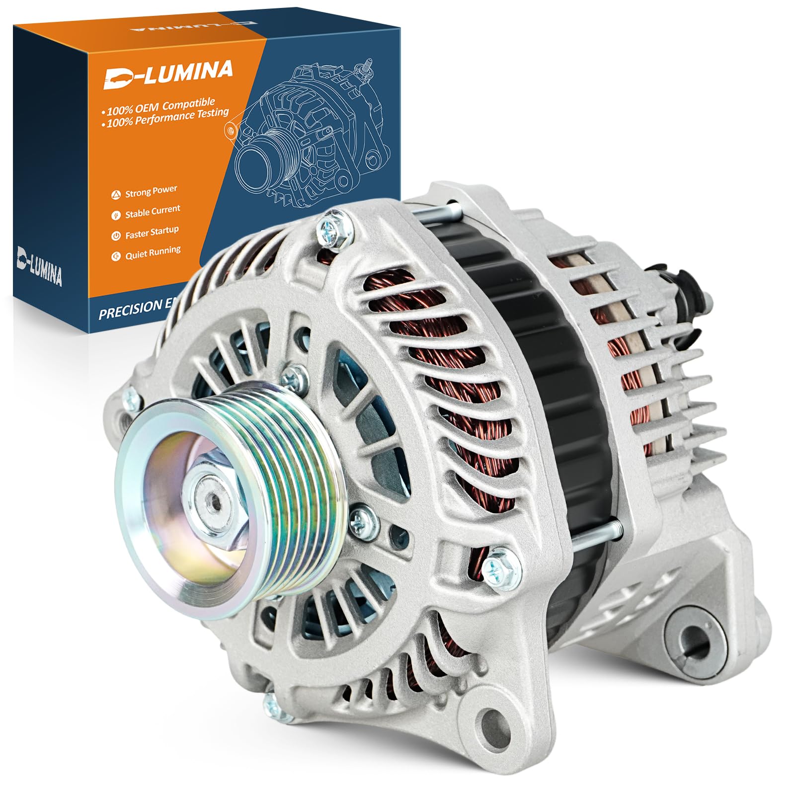11340 150A Alternator for Nissan 350Z 370Z Infiniti G35 G37 Q50 Q70 | 12V 7-Groove Pulley for Select 2007-2019 3.5L/3.7L V6 Models; Replaces 23100-JK01A A003TJ1991
