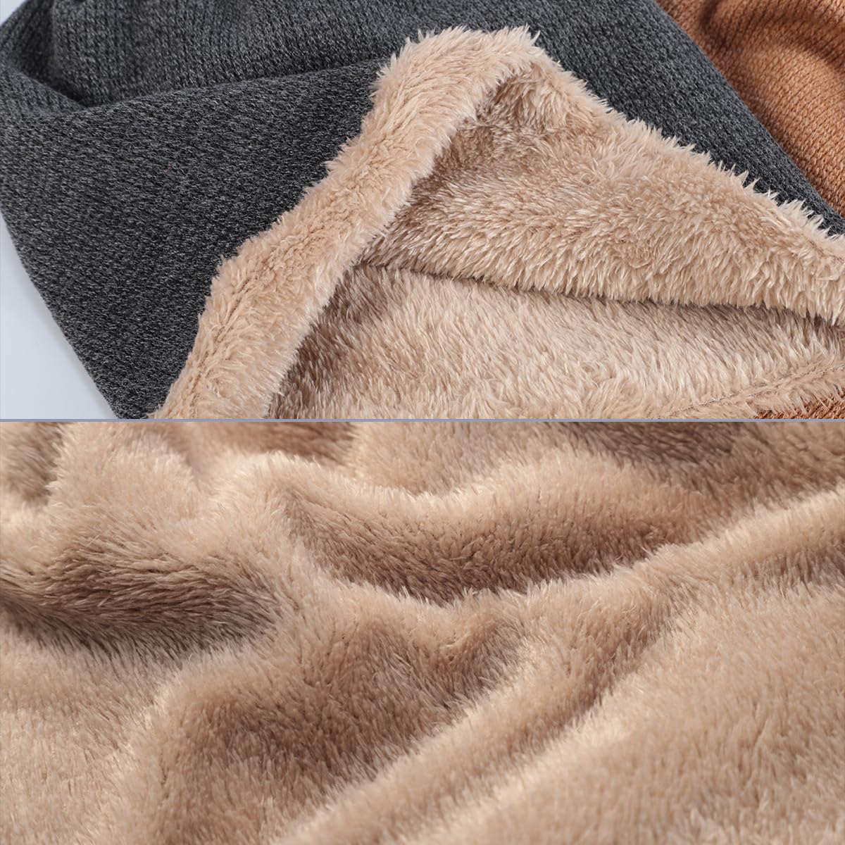 Caldo berretto invernale e sciarpa set elegante maglia teschio berretto per uomo donna, 08 Marrone, taglia unica
