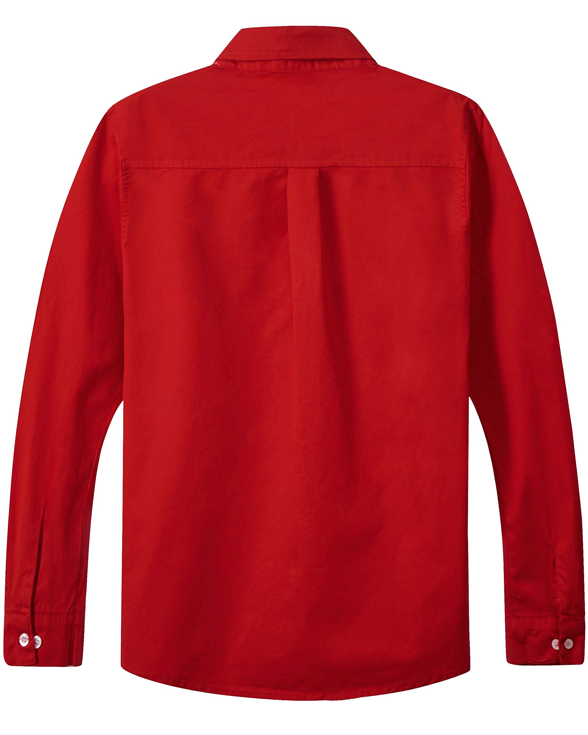 Spring&Gege Camicia da ragazzo a maniche lunghe in twill con bottoni