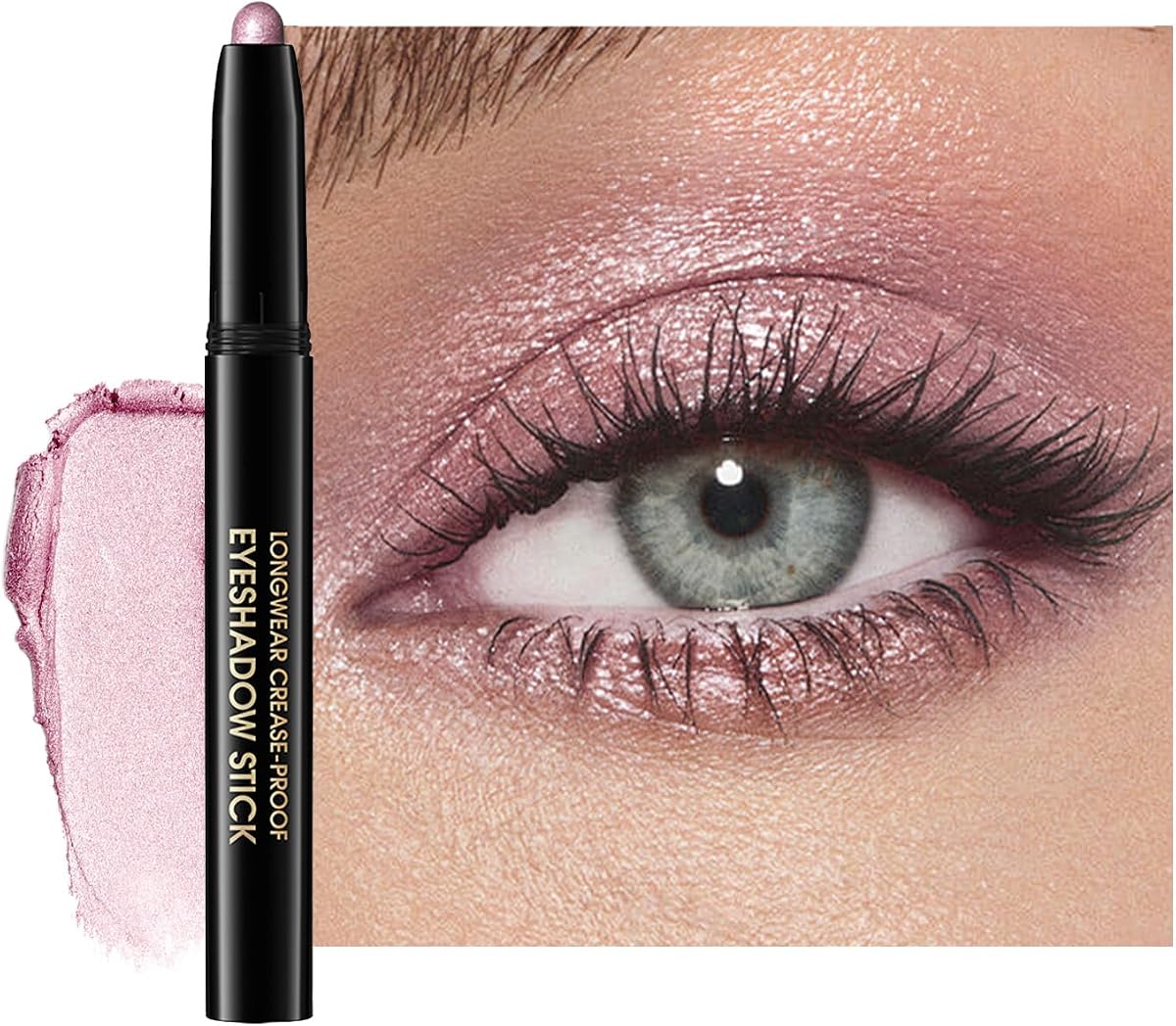 Barra de sombra de ojos, barra iluminadora de sombra de ojos en crema brillante y mate | Fancy Eyeliner Pencil Crayon, Maquillaje en barra resaltador de ojos resistente al agua y de larga duración, 0.056 oz (# 8-Fancy)