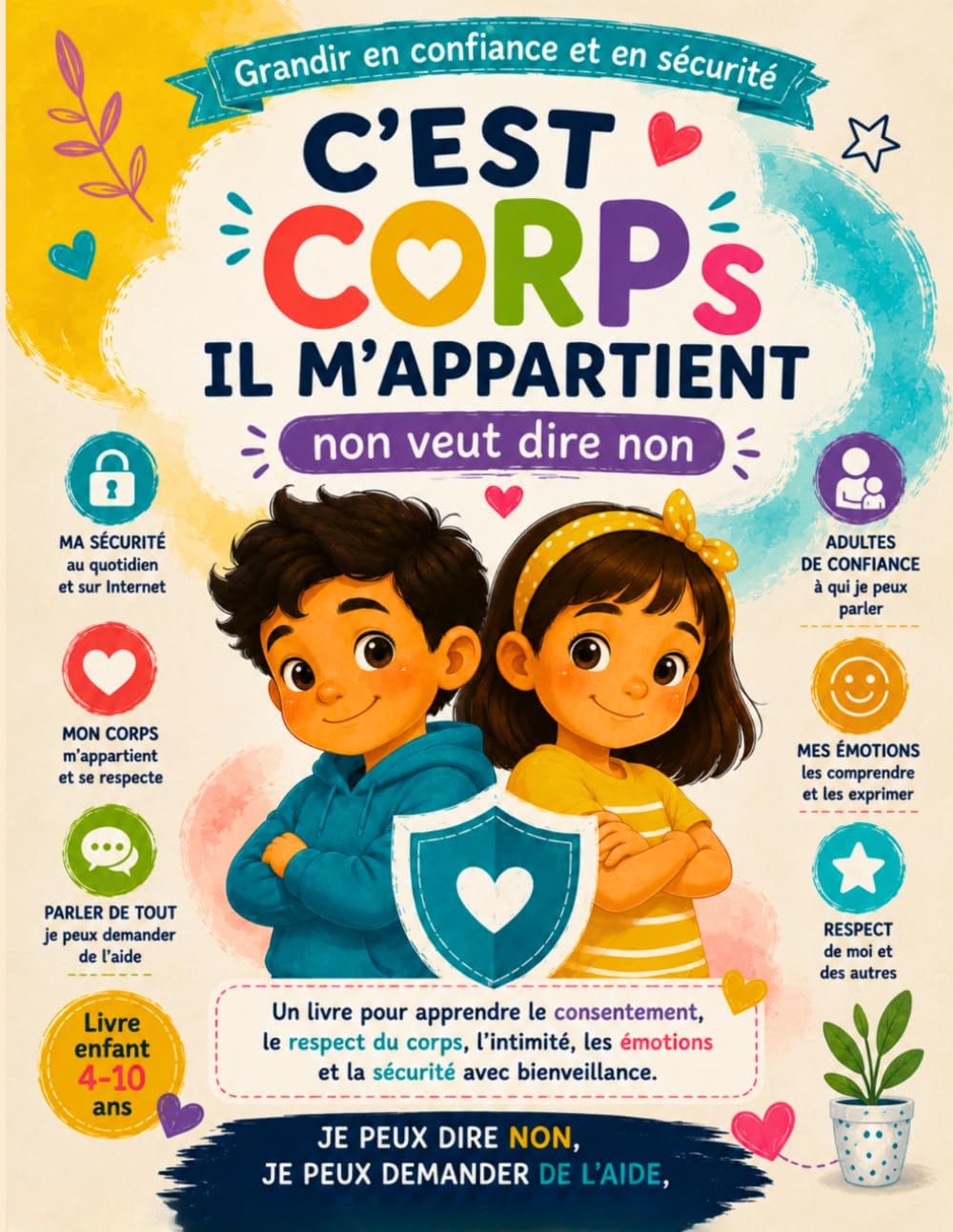 Je protège mon corps ! Le livre sur le consentement, les émotions, la sécurité et les bons réflexes | Jeux, coloriages et apprentissage pour les enfants
