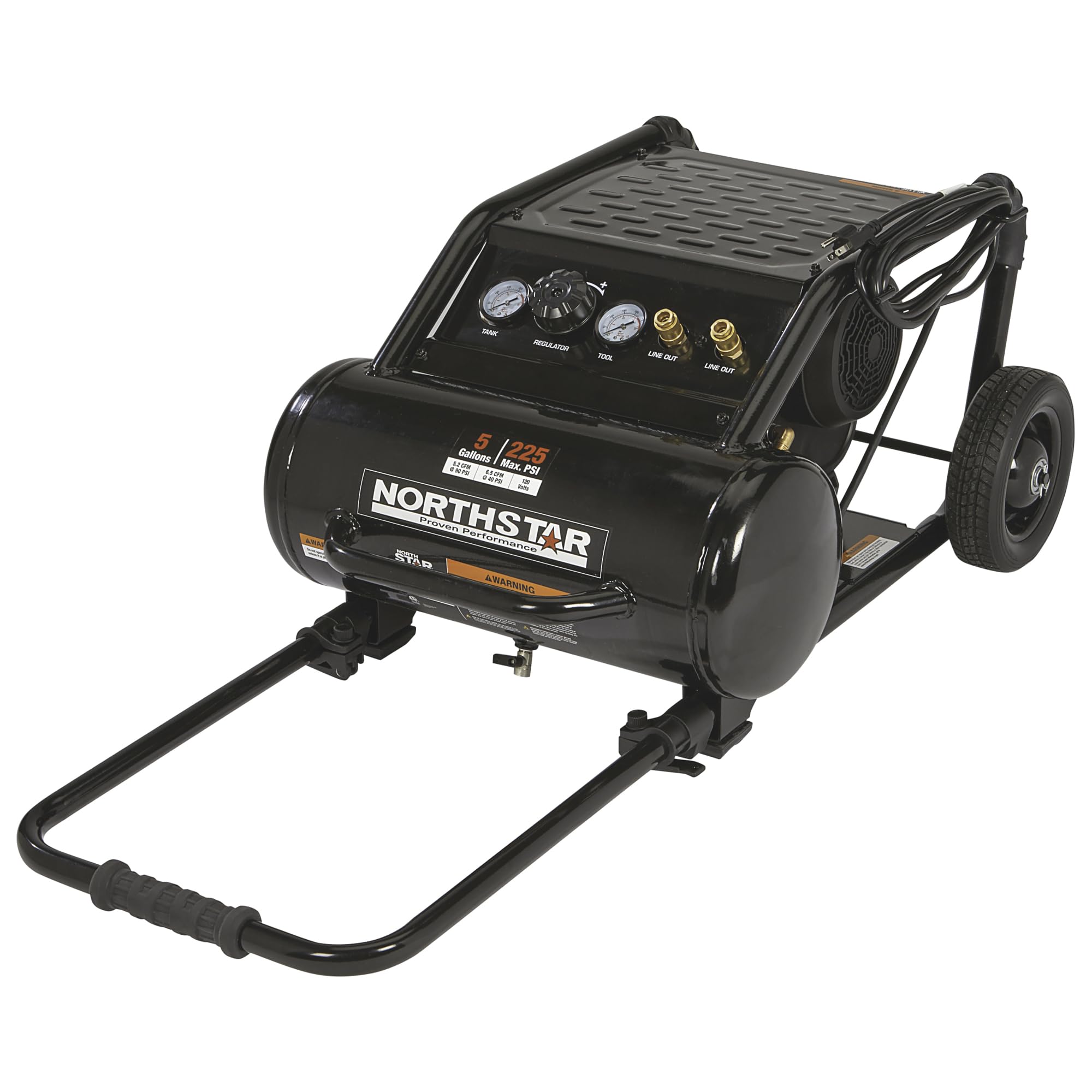 NorthStar Electric Air Compressor & Cart, 1 HP, 115Volts, 125 PSI, Model# 106693
