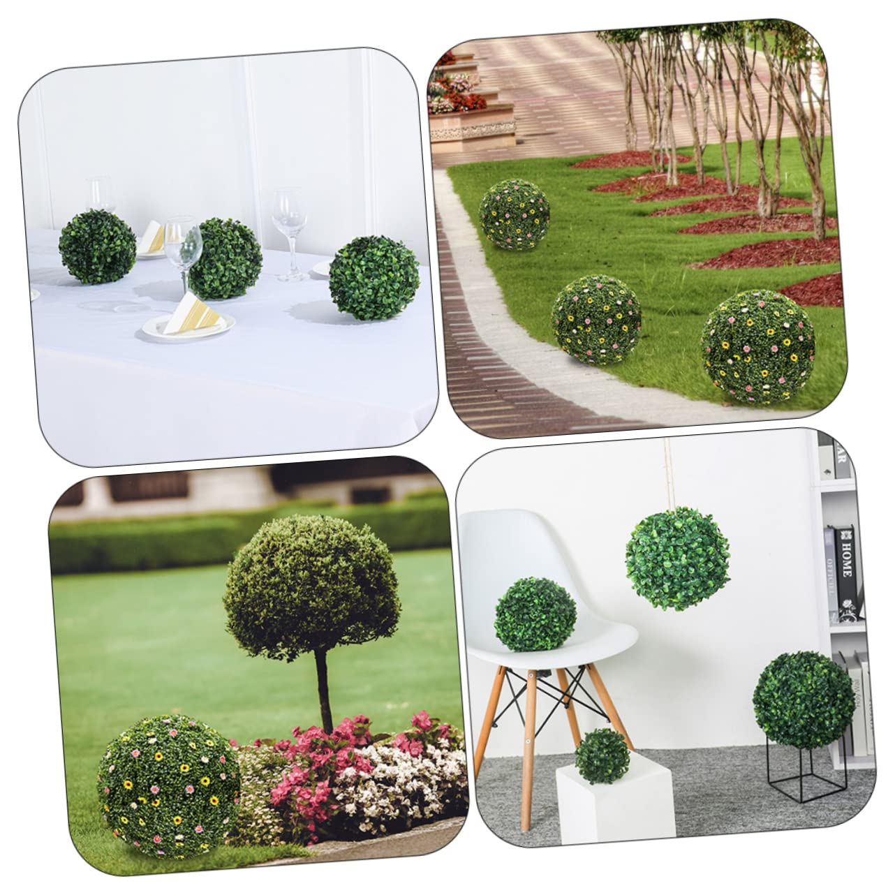 SOLUSTRE Woodland Nursery Decor Artificial Plant Topiary Ball Support Flower Arrangement Topiary