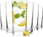 Highball Glasses Set of 6, 13oz Tall Drinking Glasses, Water Glass for Kitchen, Tom Collins Glasses, Mojito Glass Cups, Cocktail Glasses for Bar Glassware