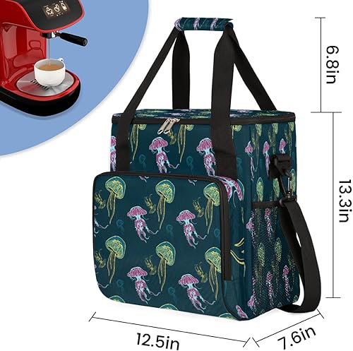 Miniatura 2 de Bolsa de transporte para cafetera de animales oceánicos profundos, para Keurig K-Mini o K-Mini Plus K-Mini Plus K-Cup Pods, portátil, bolsa de viaje