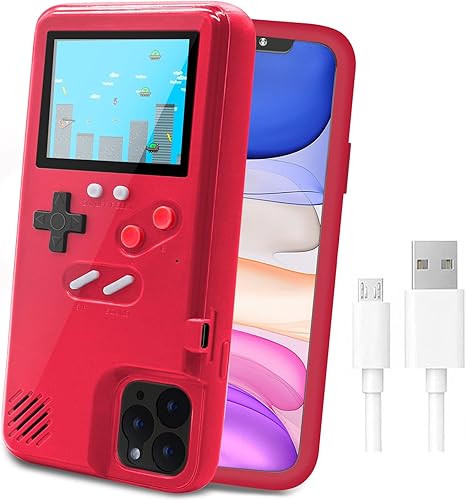 Miniatura 14 de LucBuy Funda de consola de juegos compatible con iPhone 6Plus/6s Plus/7Plus/8Plus, funda protectora retro autoalimentada con 36 juegos pequeños,