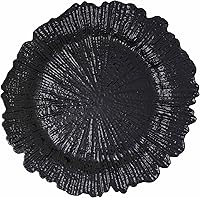 Vista 38 de Simply Elegant Placa de carga de plástico grabada a rayas, placa de servicio para fiestas, cenas, bodas, quinceañeras y eventos, 13 pulgadas