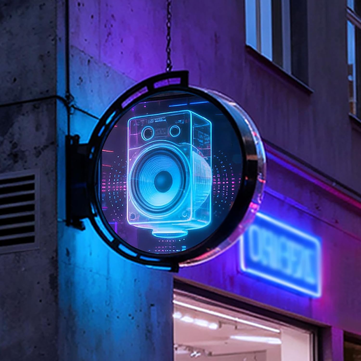 Double-Sided 3D Holographic Projector, Naked Eye LED Advertising Fan, APP Control Eye-Catching Display for Cafe Shop Restaurant Bar 50cm