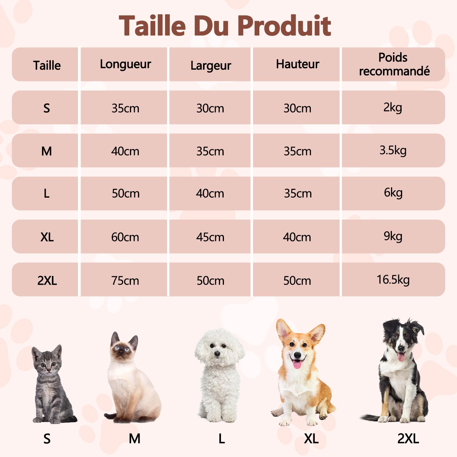 Galatée Niche pour Chat, Panier Chaud pour Chien avec Fond Antidérapant, Jolie Niche pour Chat, Tente Douillette pour Chaton, Panier Ultra Doux Et Apaisant pour Animaux De Compagnie(XL, Marron)