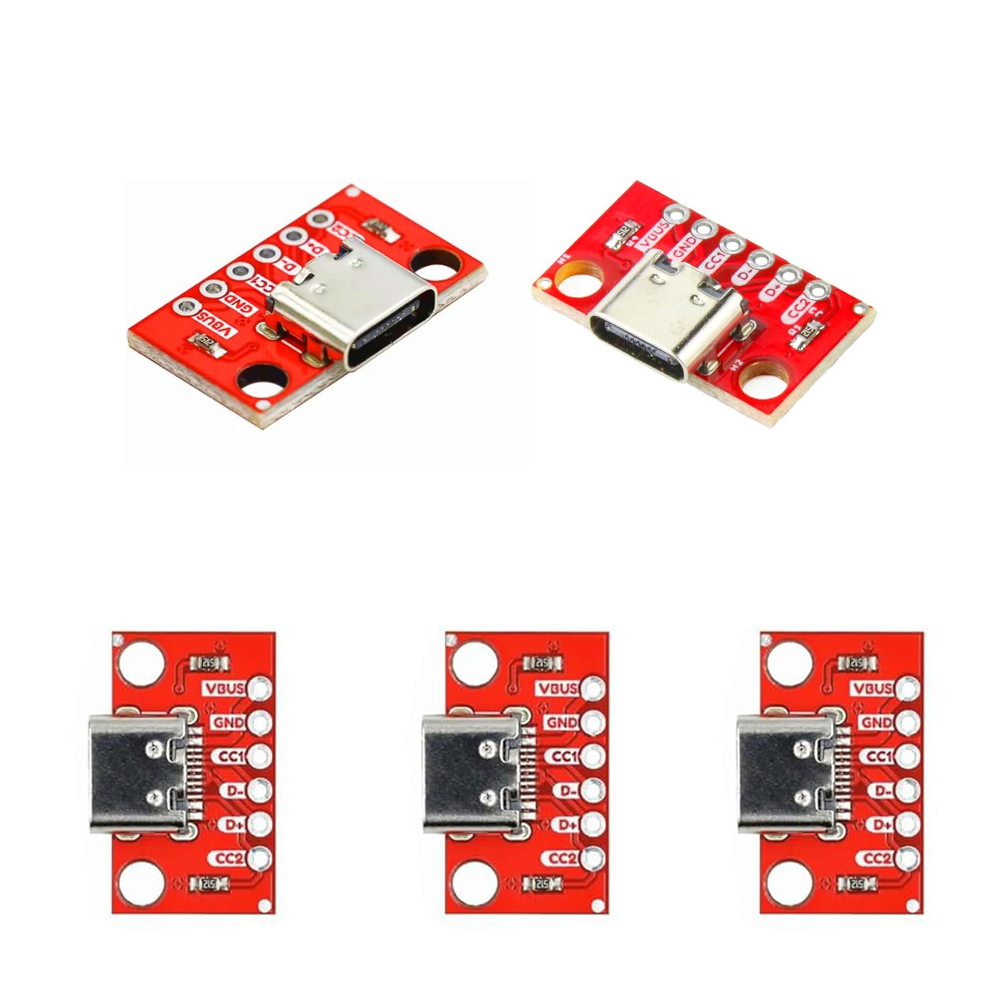 5 sztuk gniazda USB 3.1 typu C Breakout Board DIY, 6 pinów 2,54 mm USB-C BreakoutBoards DIY Breakout Board z płytką konwerterową PCB