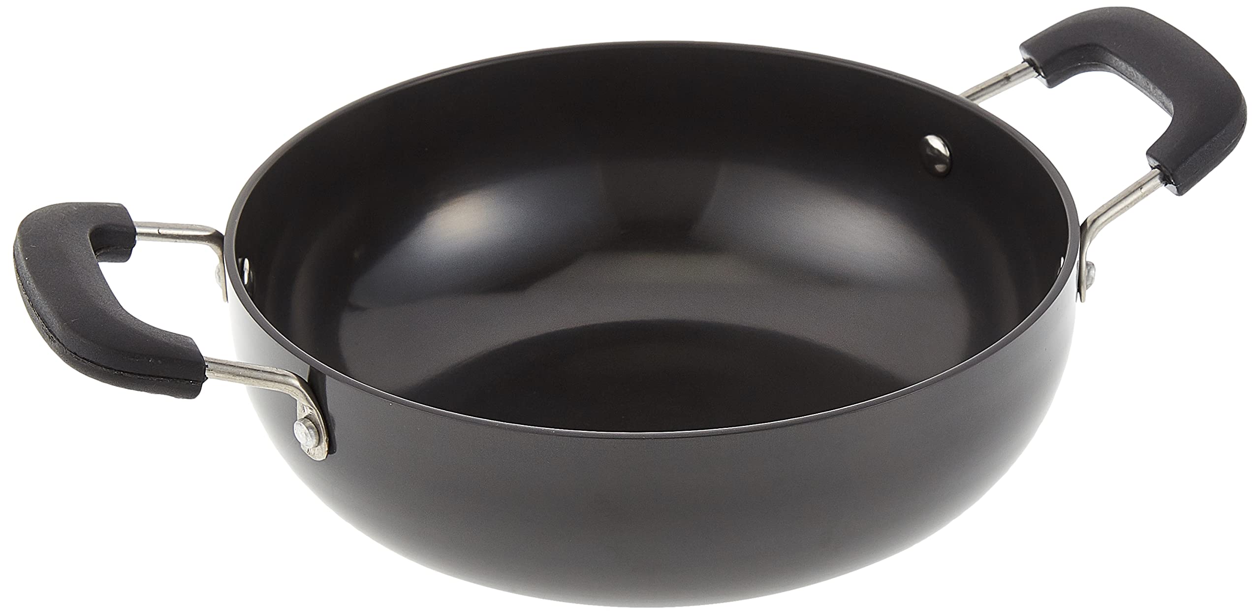 Raj Black Anodized Nonstick Aluminum Deep Kadai Double Handle, 20cm, BBAK11,Kadai Pot , Deep Frying Pot , Cooking Pot , Casserole