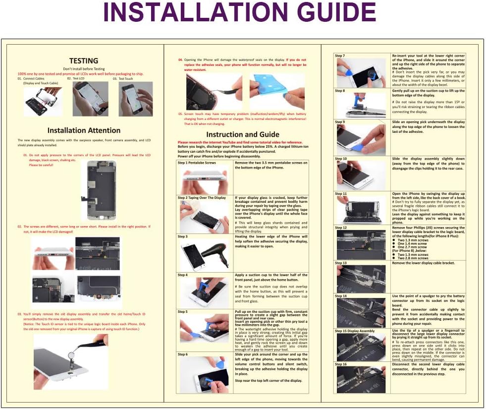 Exсluѕіvе Sресіаl LCD Screen for iPhone 8 Plus White - Display Touch Screen Assembly Replacement with Front Camera, Earpiece Speaker, Screen Protector and Waterproof Frame Adhesive (Repair Tools) (White) Nеw Prоduсt LCD Screen for iPhone 8 Plus White - Display Touch Screen Assembly Replacement with Front Camera, Earpiece Speaker, Screen Protector and Waterproof Frame Adhesive (Repair Tools) (White)
