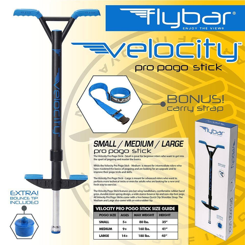 Flybar Velocity Pro Pogo Stick Small - Ages 5 to 9, 40 to 80 Lbs