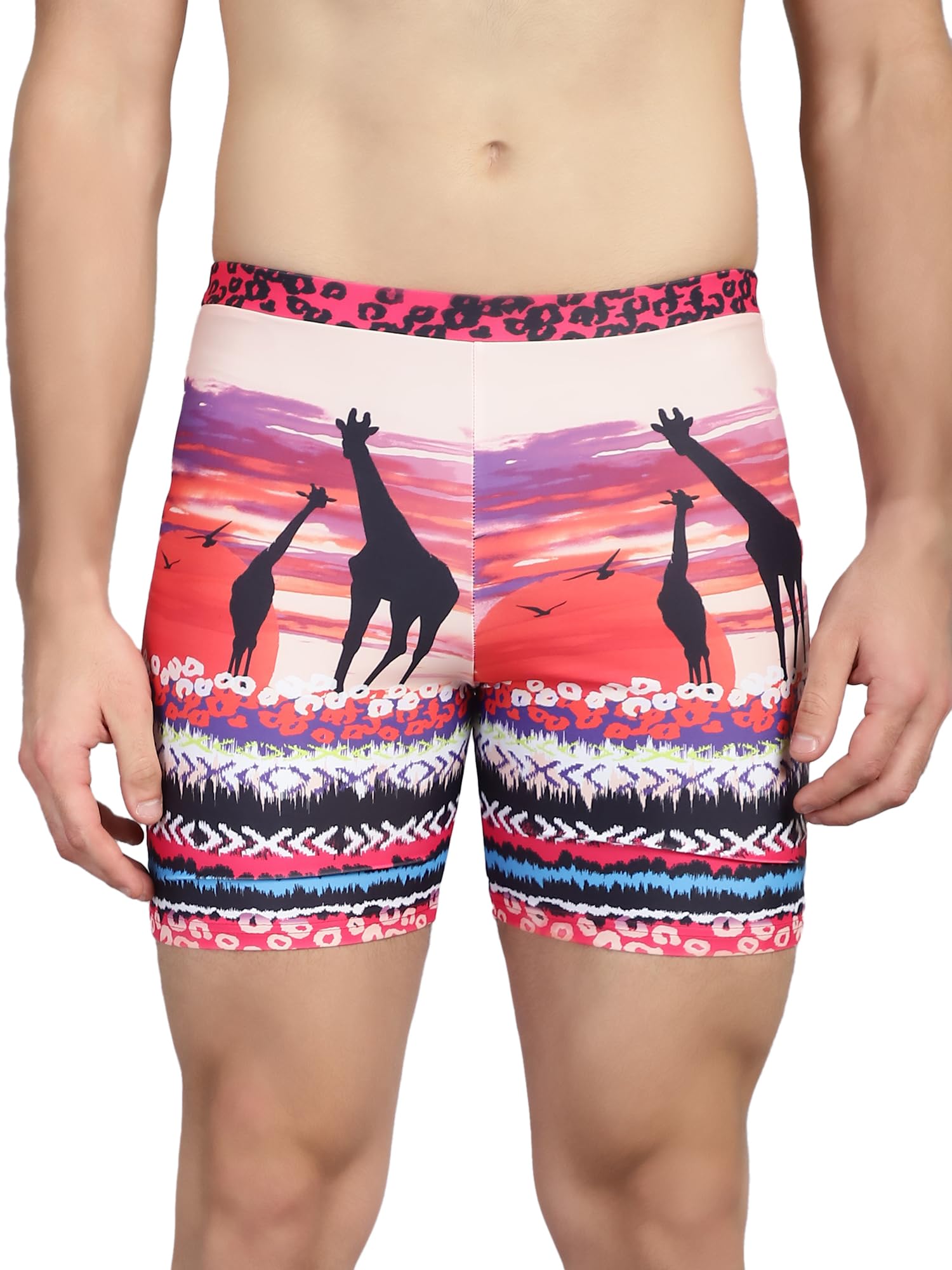 Men Multicolor Printed Swim Bottoms-image-6