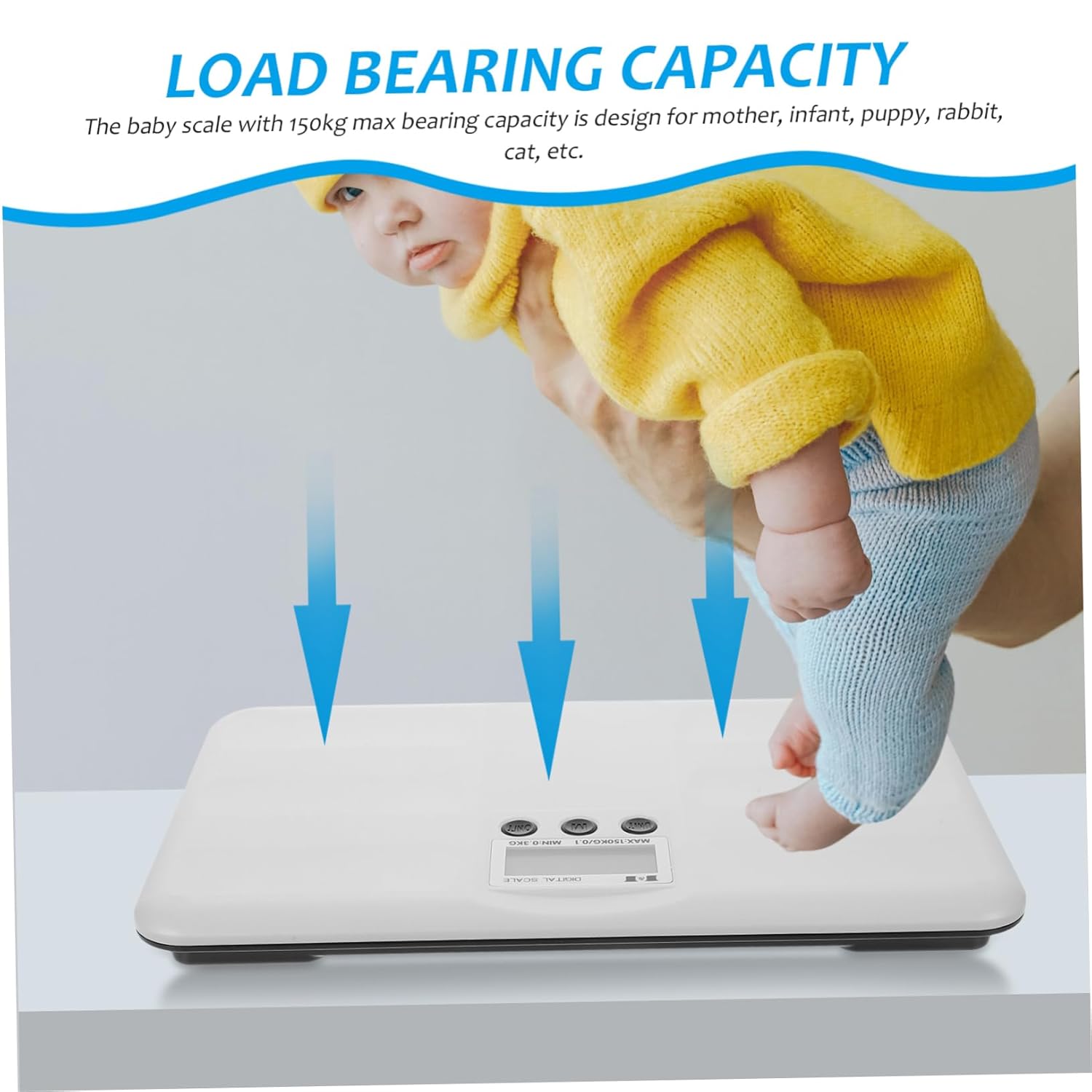 SUPVOX Digital Pet Scale Electronic Scale Digital Display for Body Weight for Mother Baby Pet 150kg Capacity