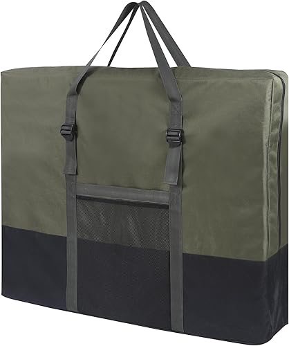 REDCAMP Bolsa de almacenamiento de mesa plegable, bolsa de transporte impermeable con asas para mesa plegable de picnic, camping, tarjetas, verde,