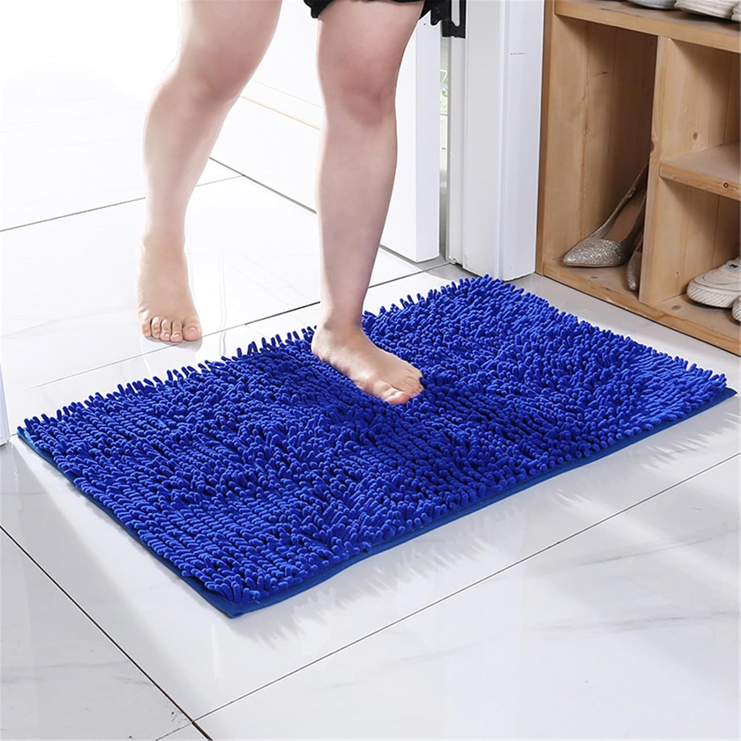 I tappetini da Bagno in ciniglia Sono Morbidi, Soffici, Lavabili in Lavatrice e ad Asciugatura Rapida | Navy Blue,50x80cm