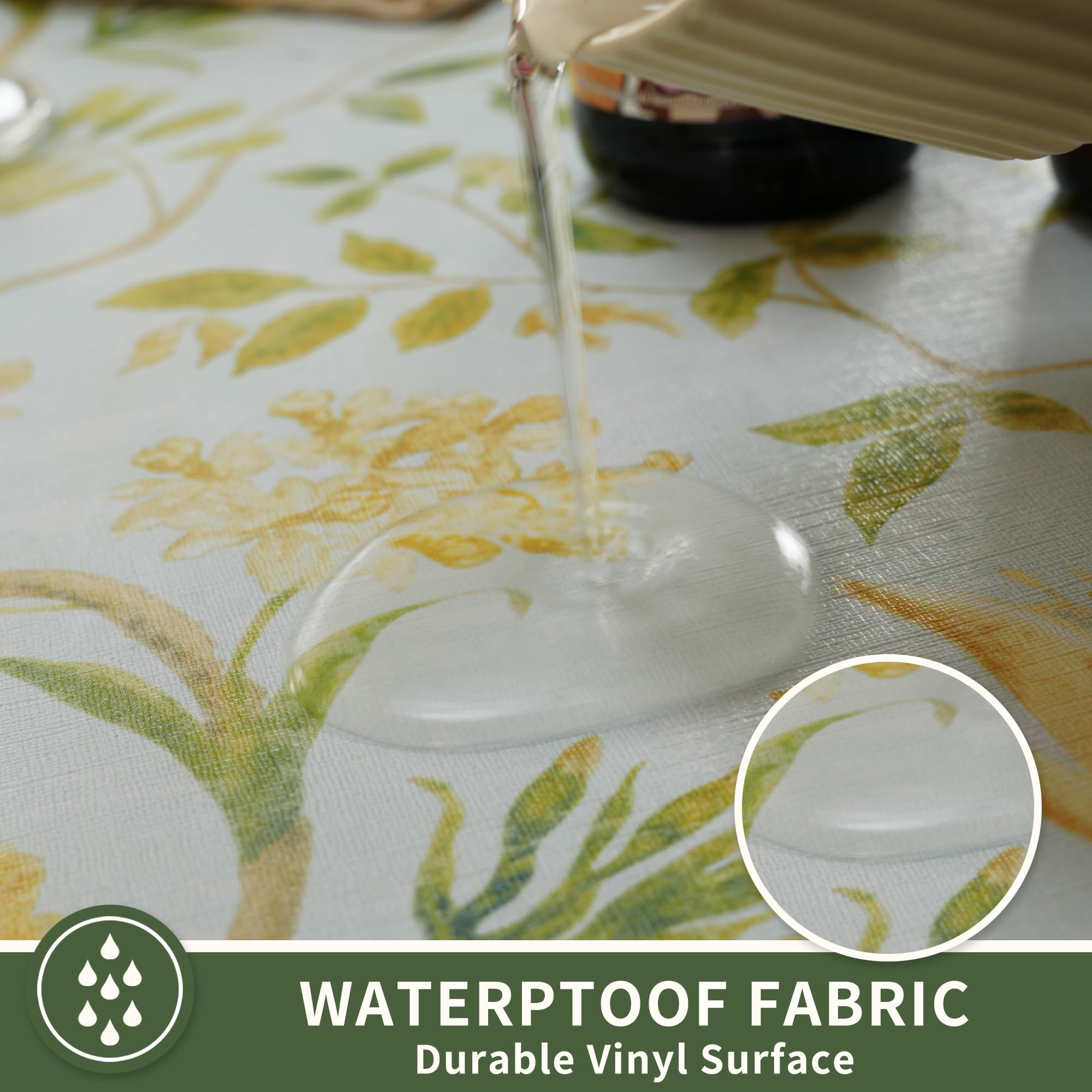 HOMOHEINI Rectangle Table Cloth,100% Waterproof Tablecloth Oil Proof Spill Proof Vinyl Table Cloth, Wipe Clean Plastic Table Cover for Dining, Camping, Indoor and Outdoor 52