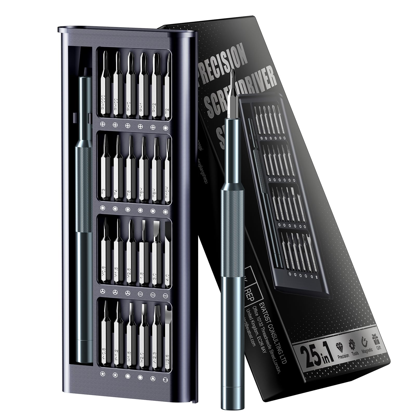 25-in-1 Precision Screwdriver Set Professional Mini Repair Tool Kit with Magnetic Drivers for Macbook Laptop Phone Watch Glasses