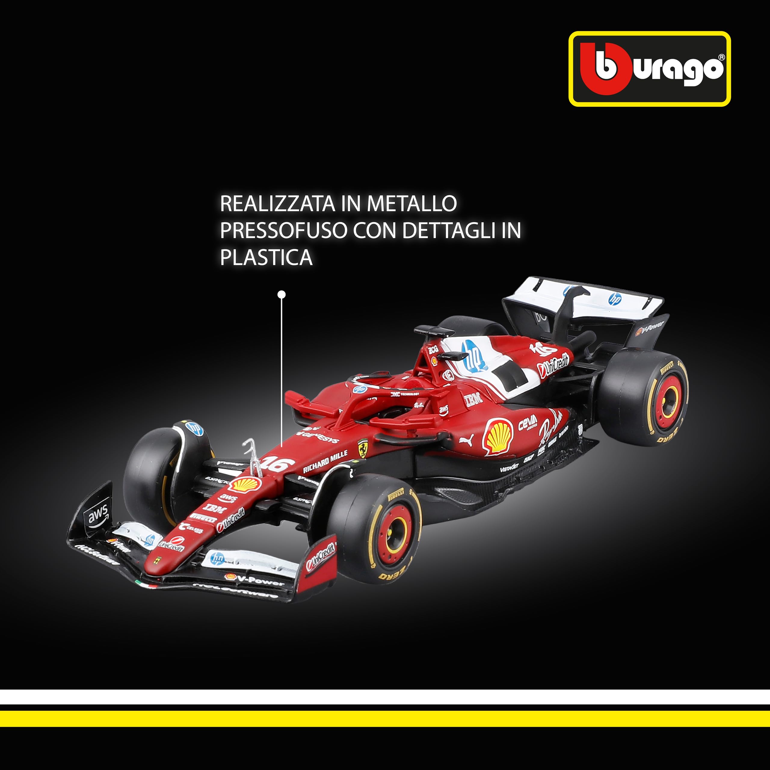 Bburago Ferrari SF-25 F1 2025 #16 Leclerc Diecast Model 1:43 Monoposto Formula 1
