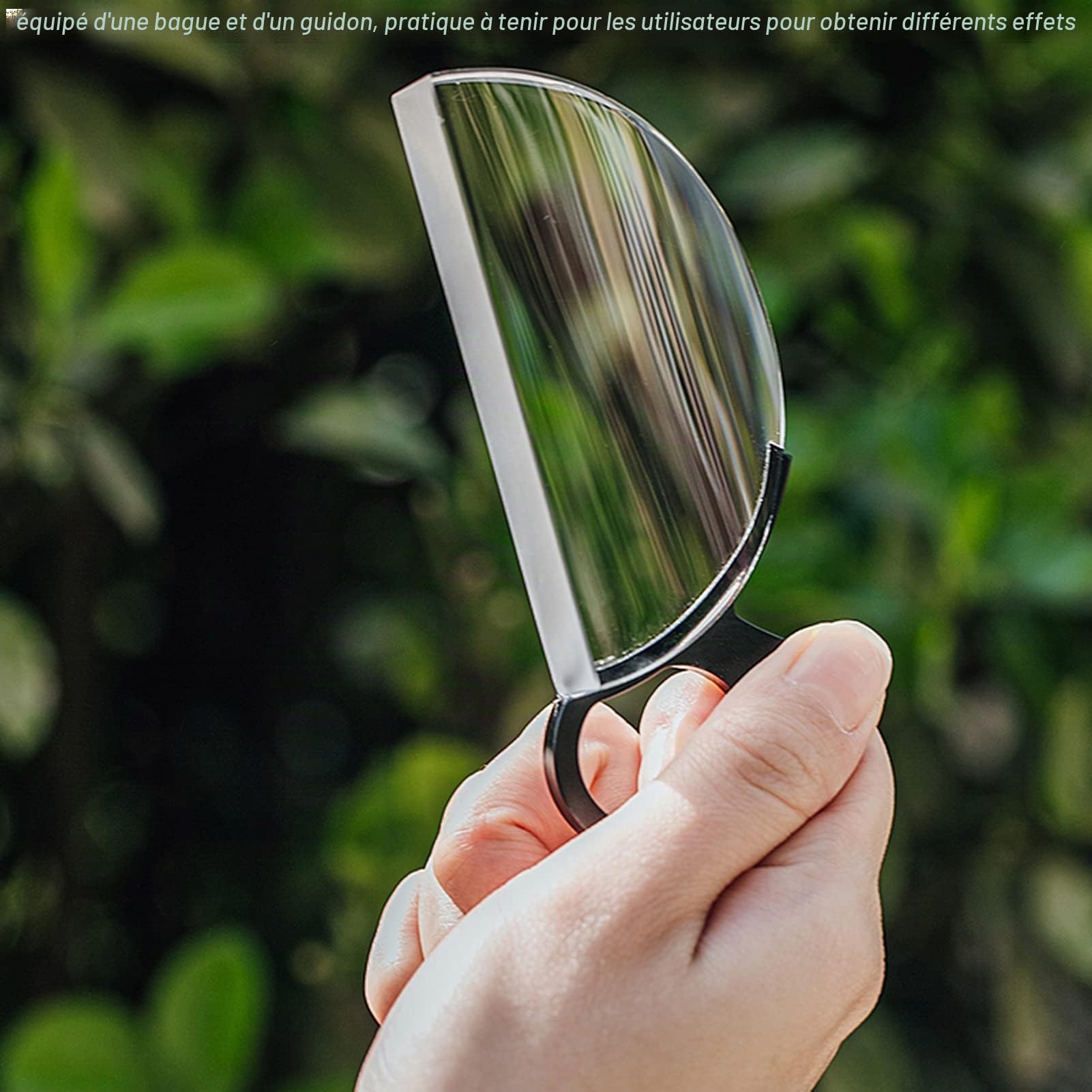 Zunate 80mm Handheld Subtle Kaleidoscope Filter, Special Effects Filter, Optical Glass Prism, Half Moon Fractals Photography Prism SLR Camera Accessories