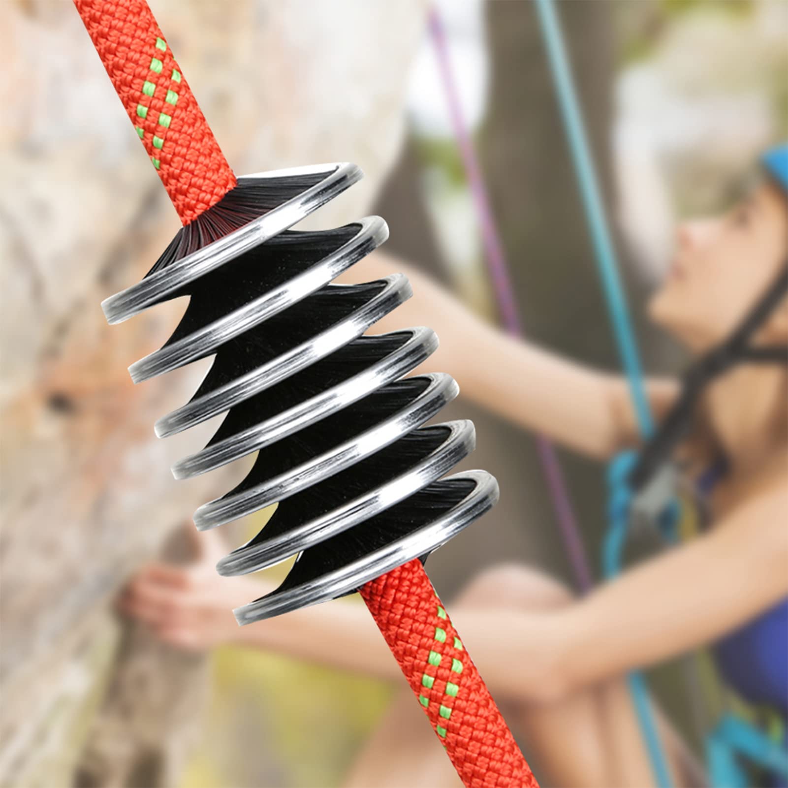 NDNCZDHC Rope Washing Brush, Outdoor Nylon Stainless Steel Climbing Rope Cleaner Climb Tool Equipment for Rope Cleaning