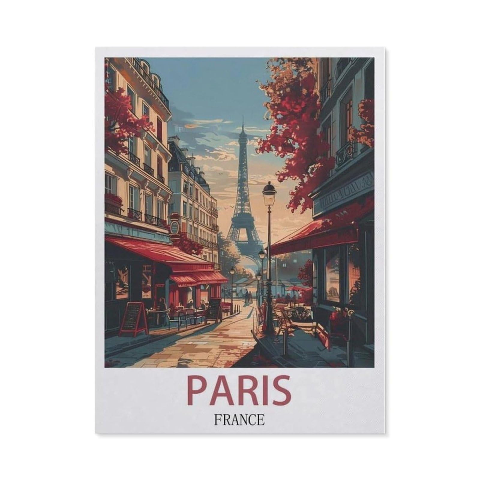 Beayodkp （50 X 60 Cm/19.68 X 23.62 Inches） 5D Diamond Painting，Paris France Vintage Travel Poster，Diamond Embroidery Cross Stitch-Cg99