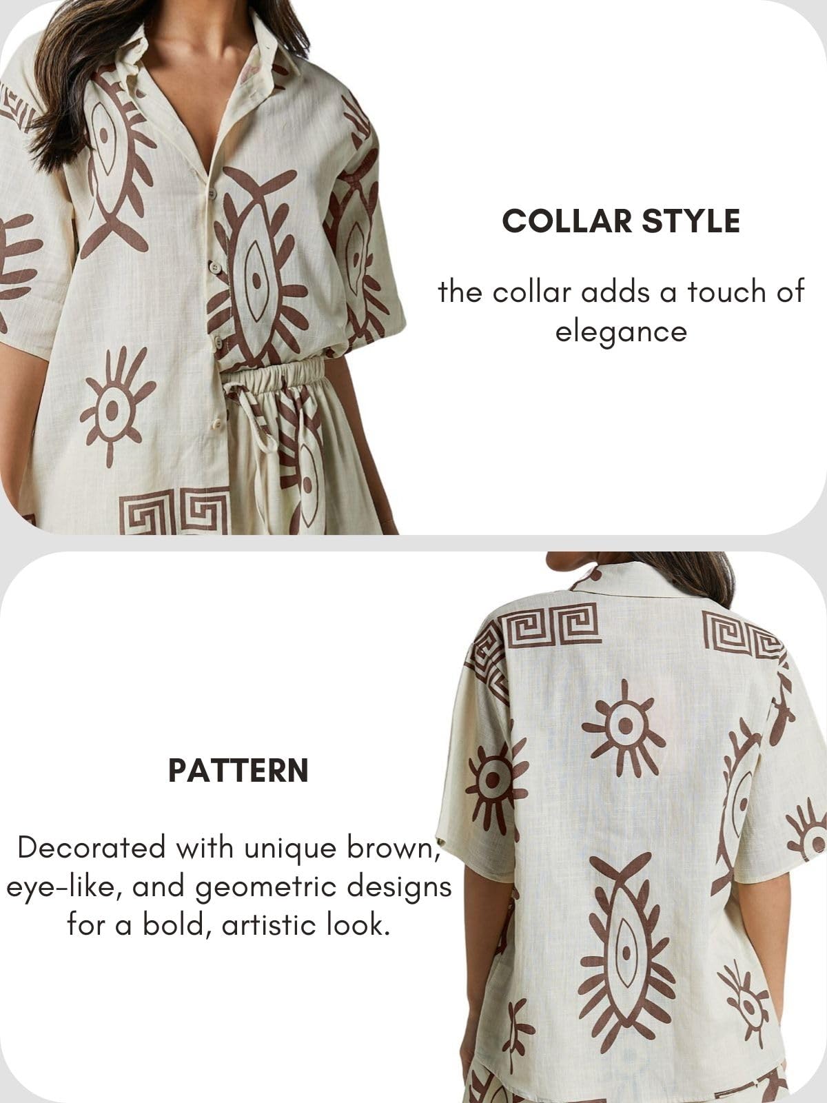 Leriya Fashion Co-ord - Conjunto de pijama elegante para mujer, conjunto de pijama de verano para mujeres y niñas para playa y vacaciones, traje de noche para mujer, conjunto de pijama estampado de