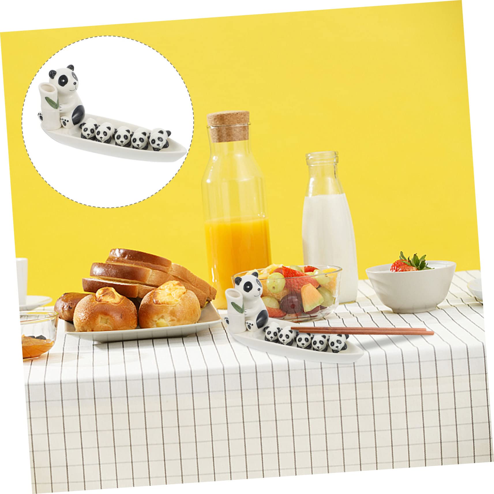 MAGICLULU Repose-Baguettes Panda en Céramique, 1 Set Blanc pour Baguettes