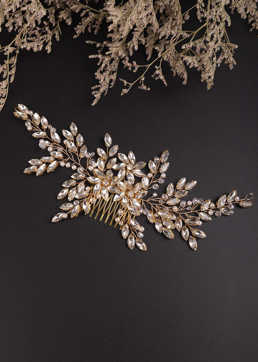 Amazon.com : BERYUAN Women Large Hair Comb Silver Bridal  display picture 1