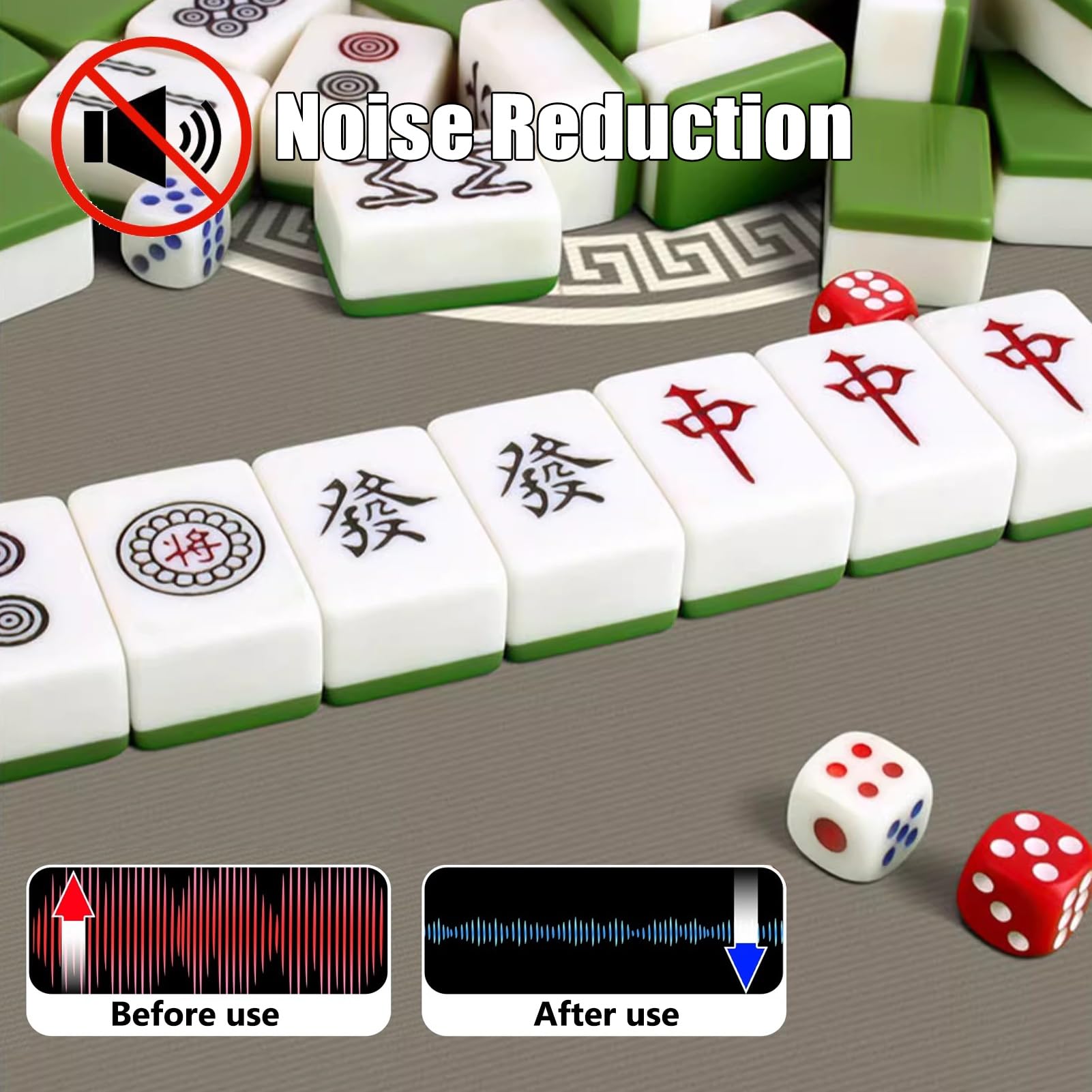 Mahjongg Mat Zagęszczona Mata Na Stół Do Gry W Mahjong, Antypoślizgowa Nakładka Na Stół Z Redukcją Szumów Mata Do Gry W Gry Karciane Gry Planszowe(Gray,39.4x39.4inch/100x100cm)