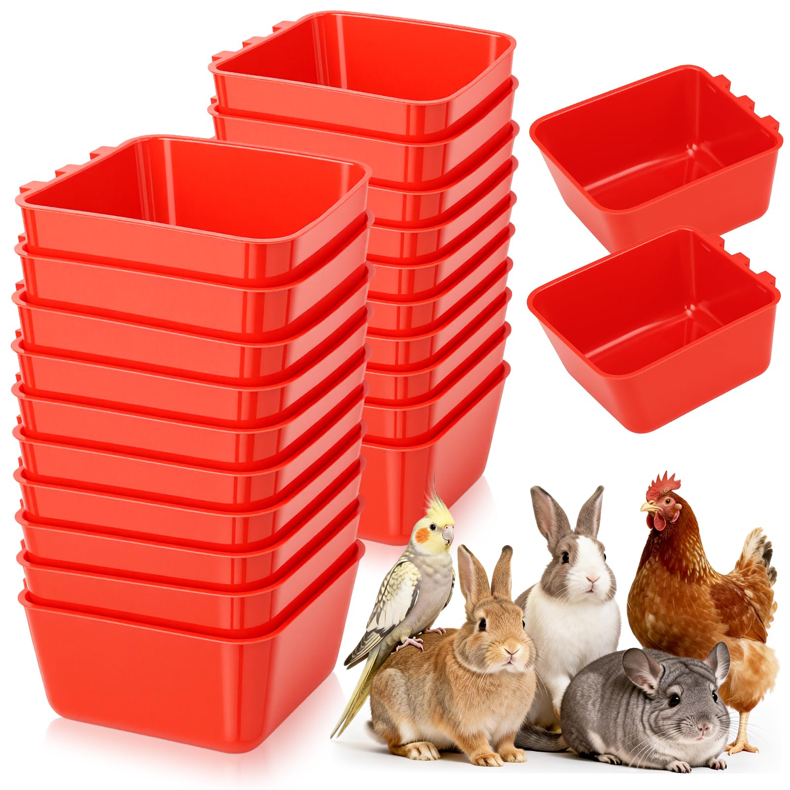 Gamelle pour volaille rouge 12,5 cm lot de 20 coupelles eau poulet canard et petits animaux