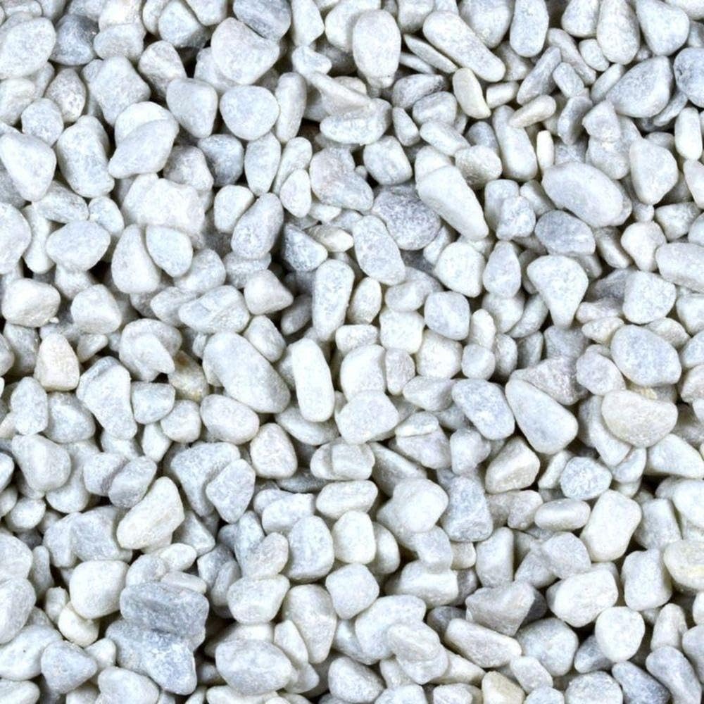 Kieselsteine Garten Zierkies Weiß 7-15 mm 25 kg Aquarium Kies Carrara Marmorkies Dekostein Weiße Kieselsteine Zierstein Marmor Kies Weiß Gabionen Steine
