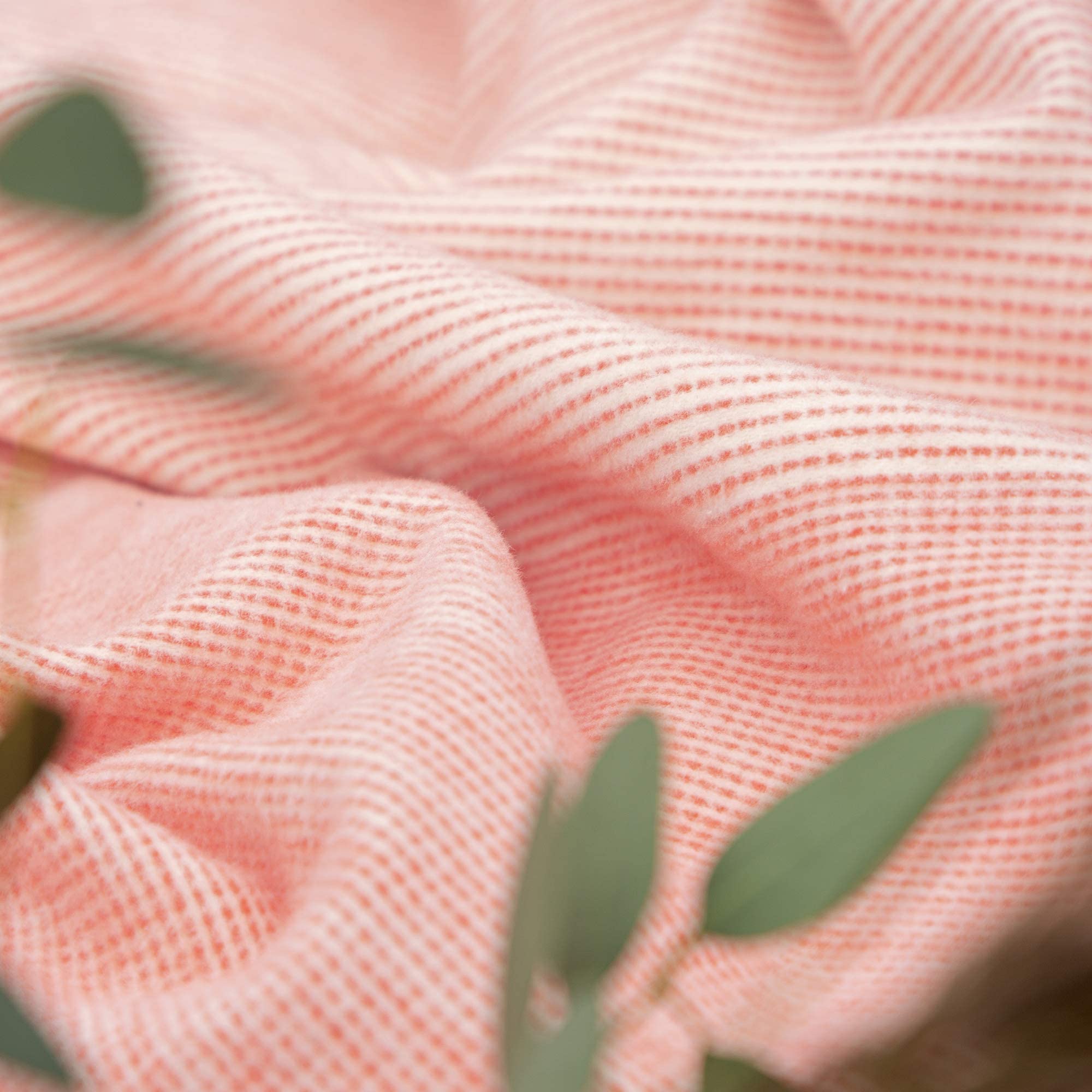Ibena Jacq - Coperta in cotone Salerno con GOTS, 140 x 200 cm, colore: arancione/bianco lana
