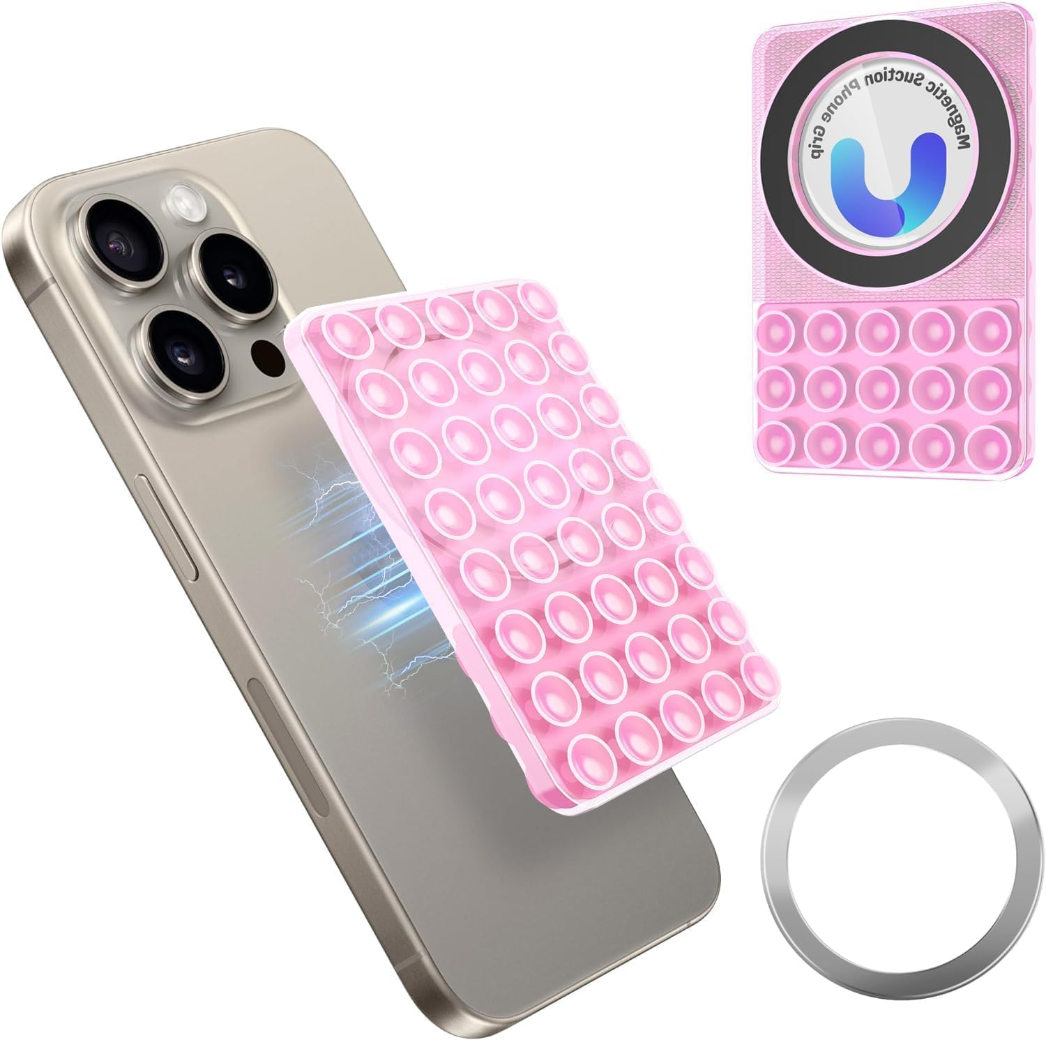Amazon.co.jp: シリコン吸盤フォンケース マグネット 吸盤式スマホ