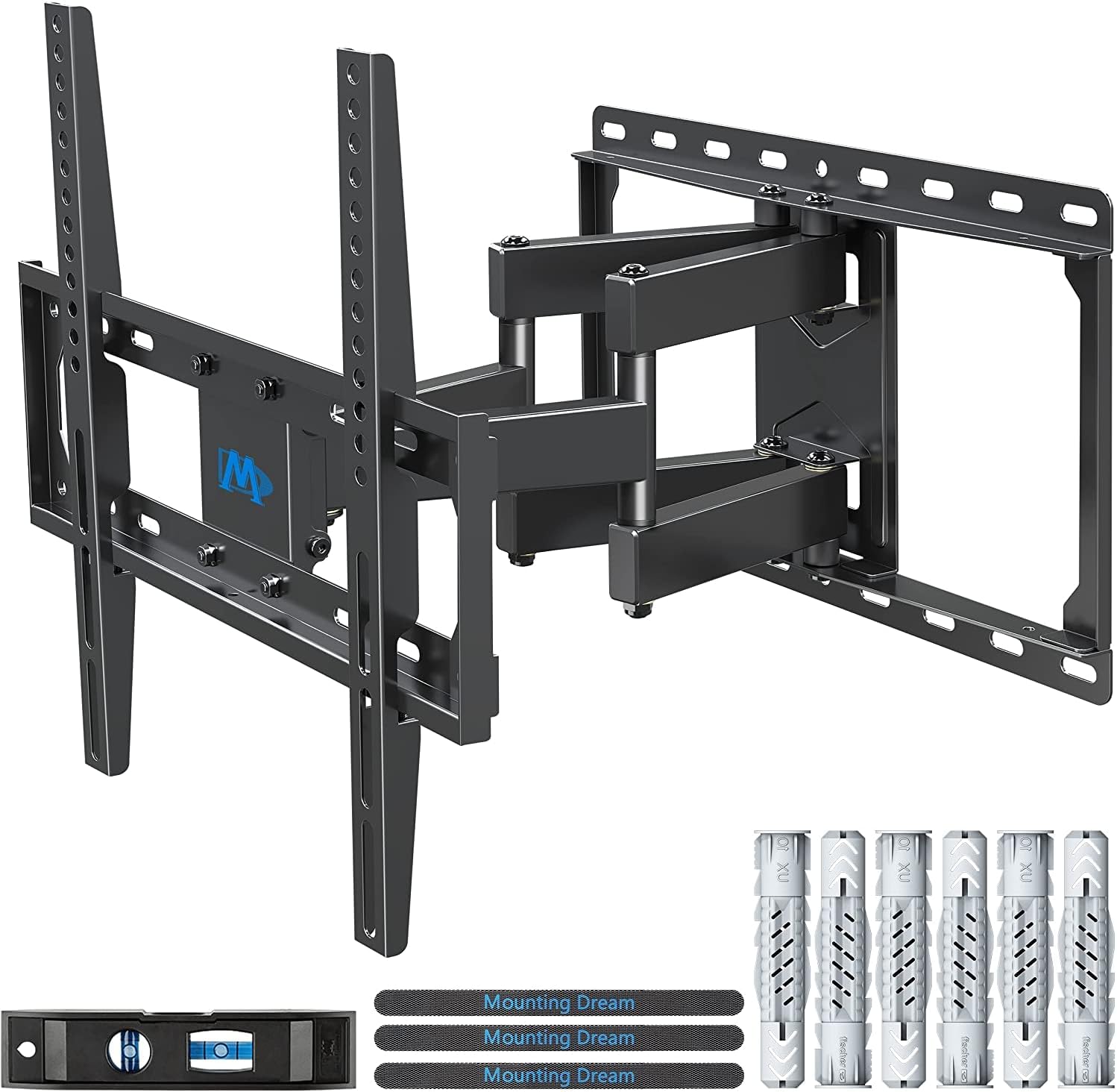 TV Wall Bracket Mount Swivel and Tilt for Most of 26-55 Inch LED, LCD, OLED and Plasma Flat Screen TVs up to VESA 400x400mm and 45 kg, Full Motion TV Bracket with Articulating Arms