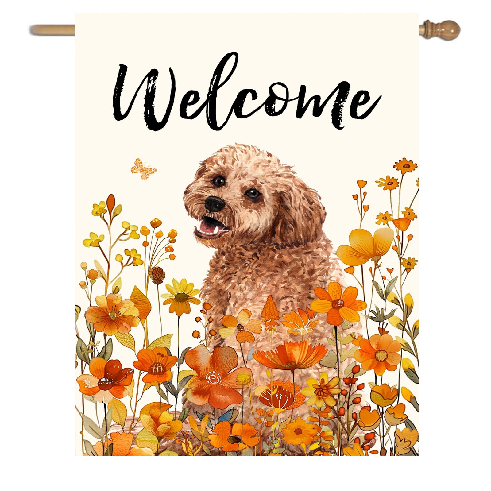 Amazon.com : Floral Golden Doodle Garden Flag Large Fall House