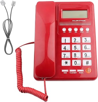 Wired Corded Telephone, Home Hotel Corded Telephone, Desktop Phone Office Landline Fixed Telephone, Caller ID Display/Redial Function/Flash Function
