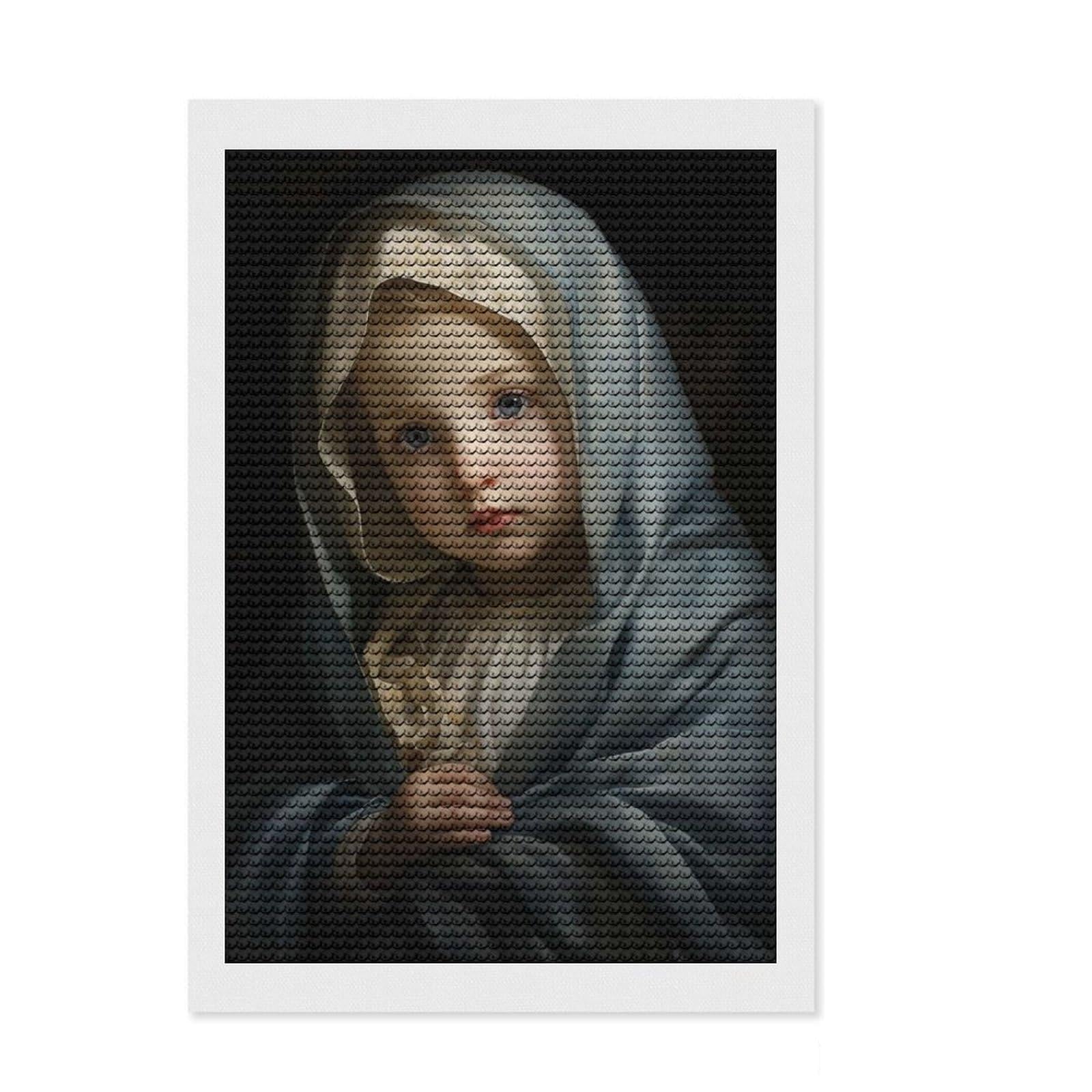 Junmoney The Sistine Madonna Diamond Painting Set 8"x12", Festive Home Decor, with Tool Kit, Gift Idea, Thoughtful Present, Creative Hobby